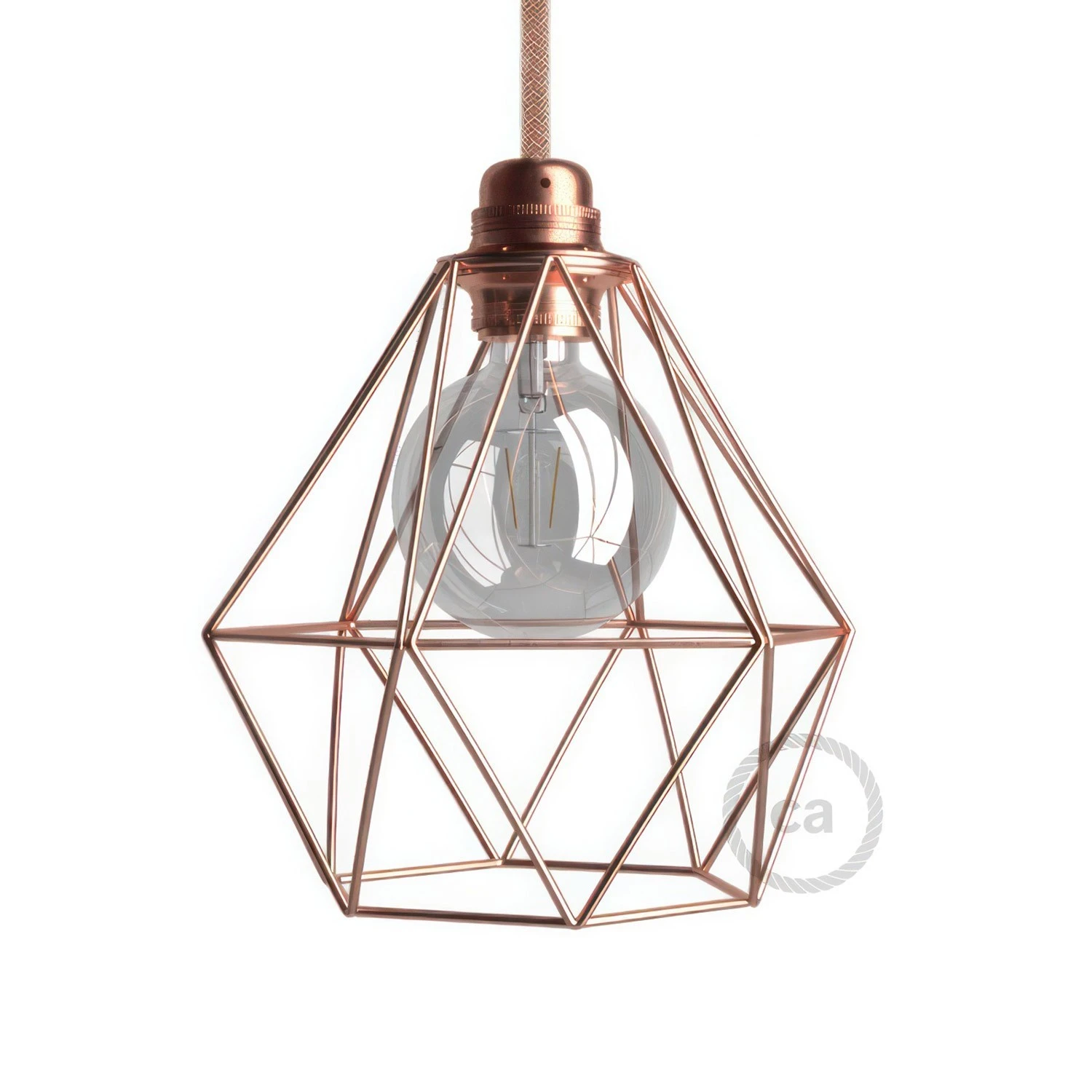 Naked light bulb cage metal lampshade Diamond for E27 fitting