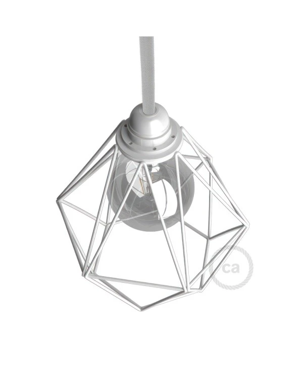 Naked light bulb cage metal lampshade Diamond for E27 fitting