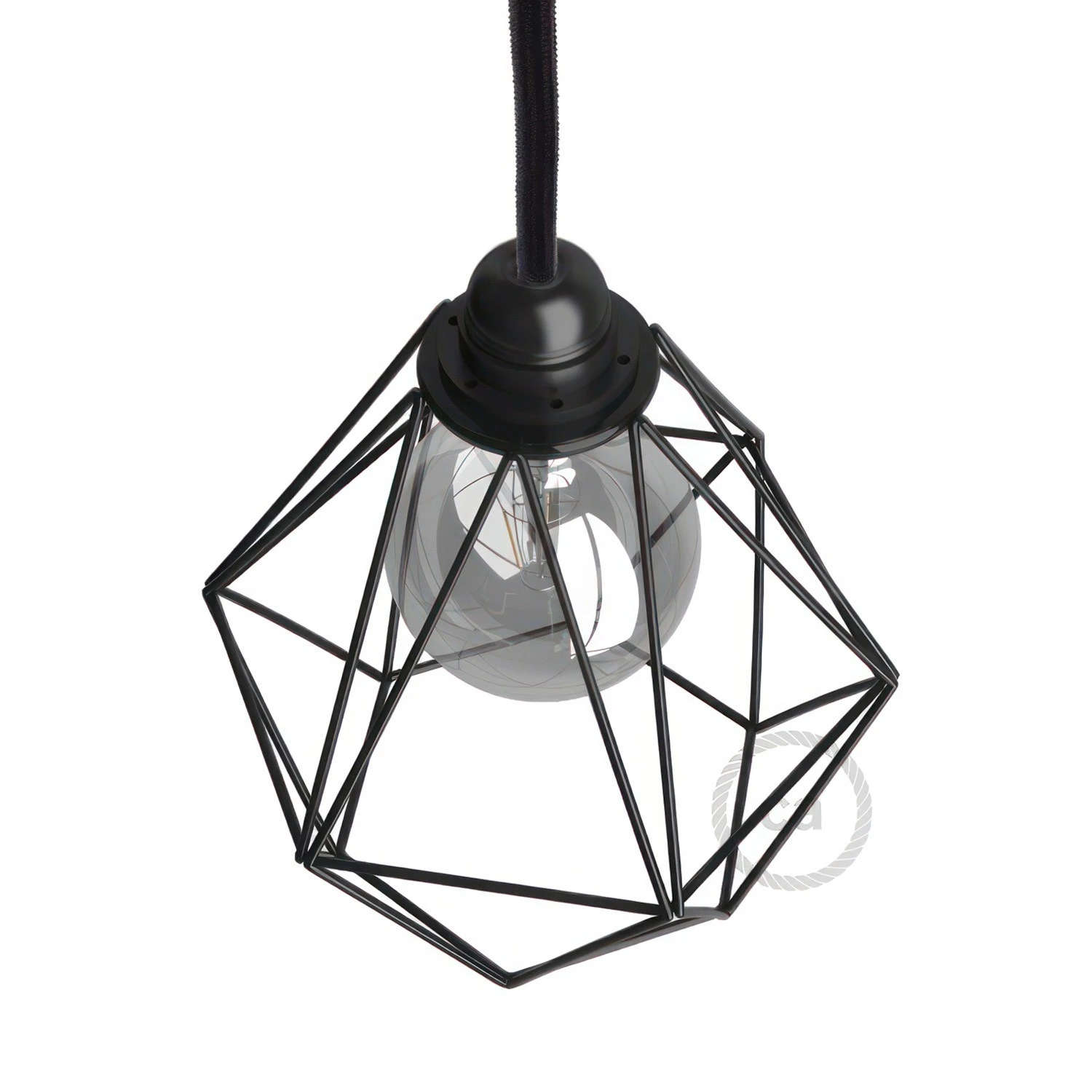 Naked light bulb cage metal lampshade Diamond for E27 fitting