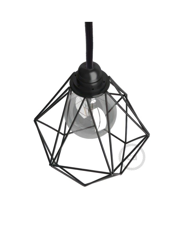 Naked light bulb cage metal lampshade Diamond for E27 fitting