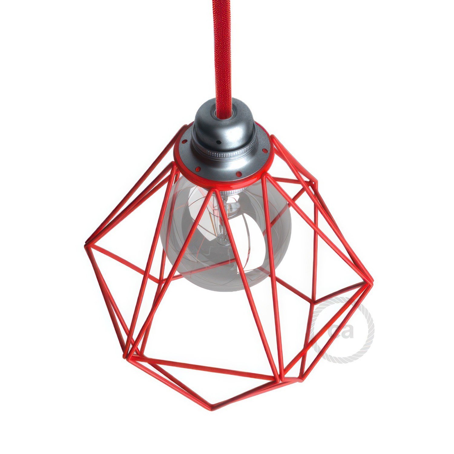 Naked light bulb cage metal lampshade Diamond for E27 fitting