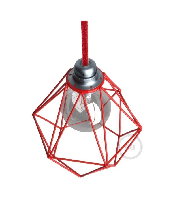 Naked light bulb cage metal lampshade Diamond for E27 fitting