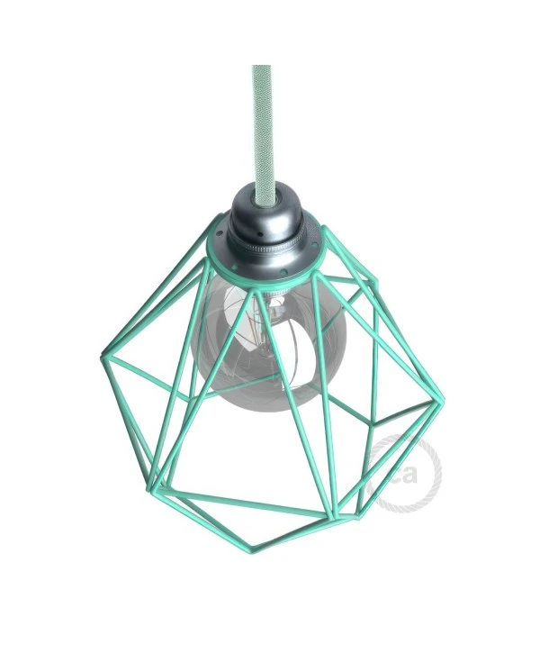 Naked light bulb cage metal lampshade Diamond for E27 fitting