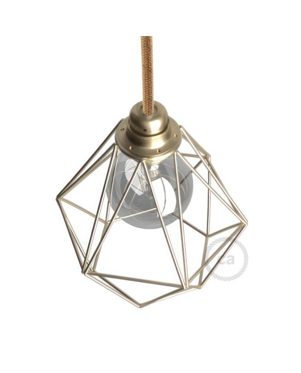 Naked light bulb cage metal lampshade Diamond for E27 fitting