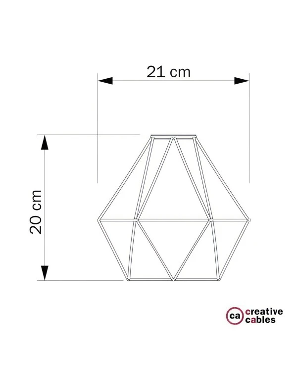 Naked light bulb cage metal lampshade Diamond for E27 fitting