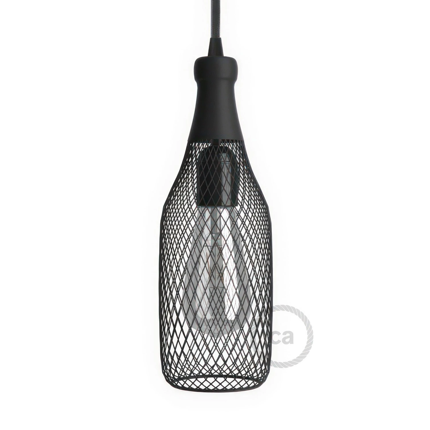 Bottle-shaped naked light bulb cage metal lampshade Magnum