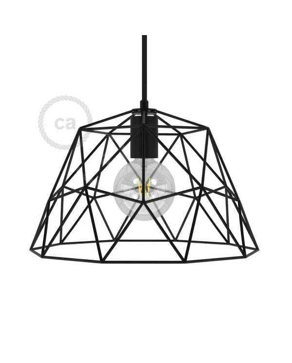 Dome XL naked cage metal Lampshade with E27 lamp holder