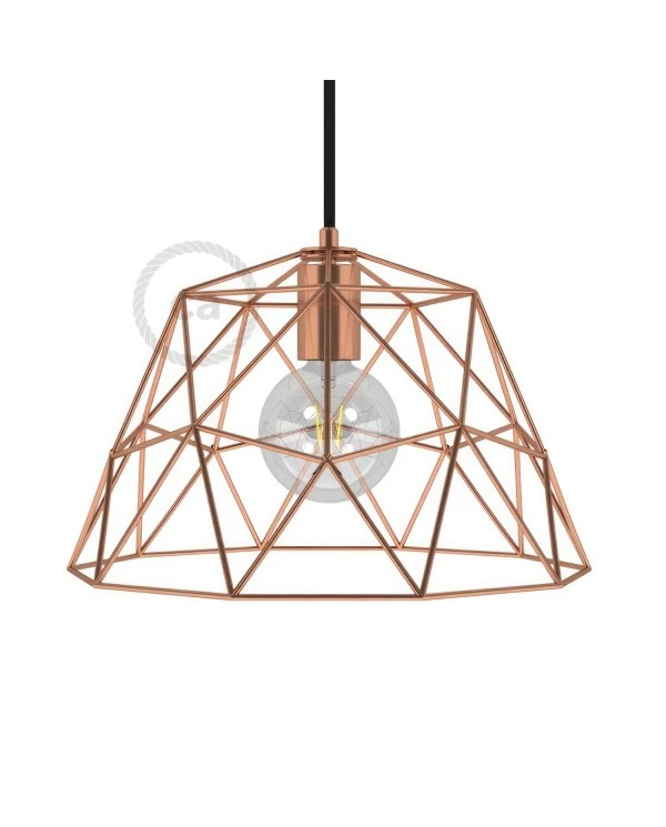 Dome XL naked cage metal Lampshade with E27 lamp holder