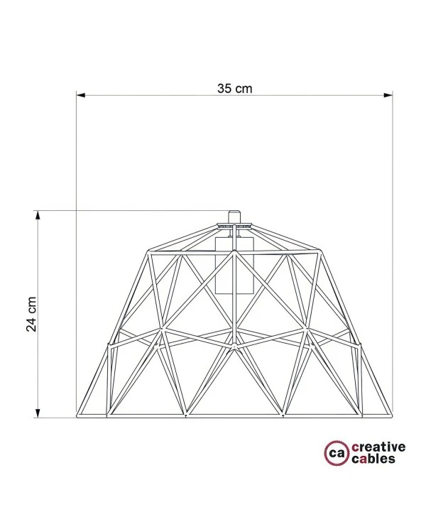 Dome XL naked cage metal Lampshade with E27 lamp holder