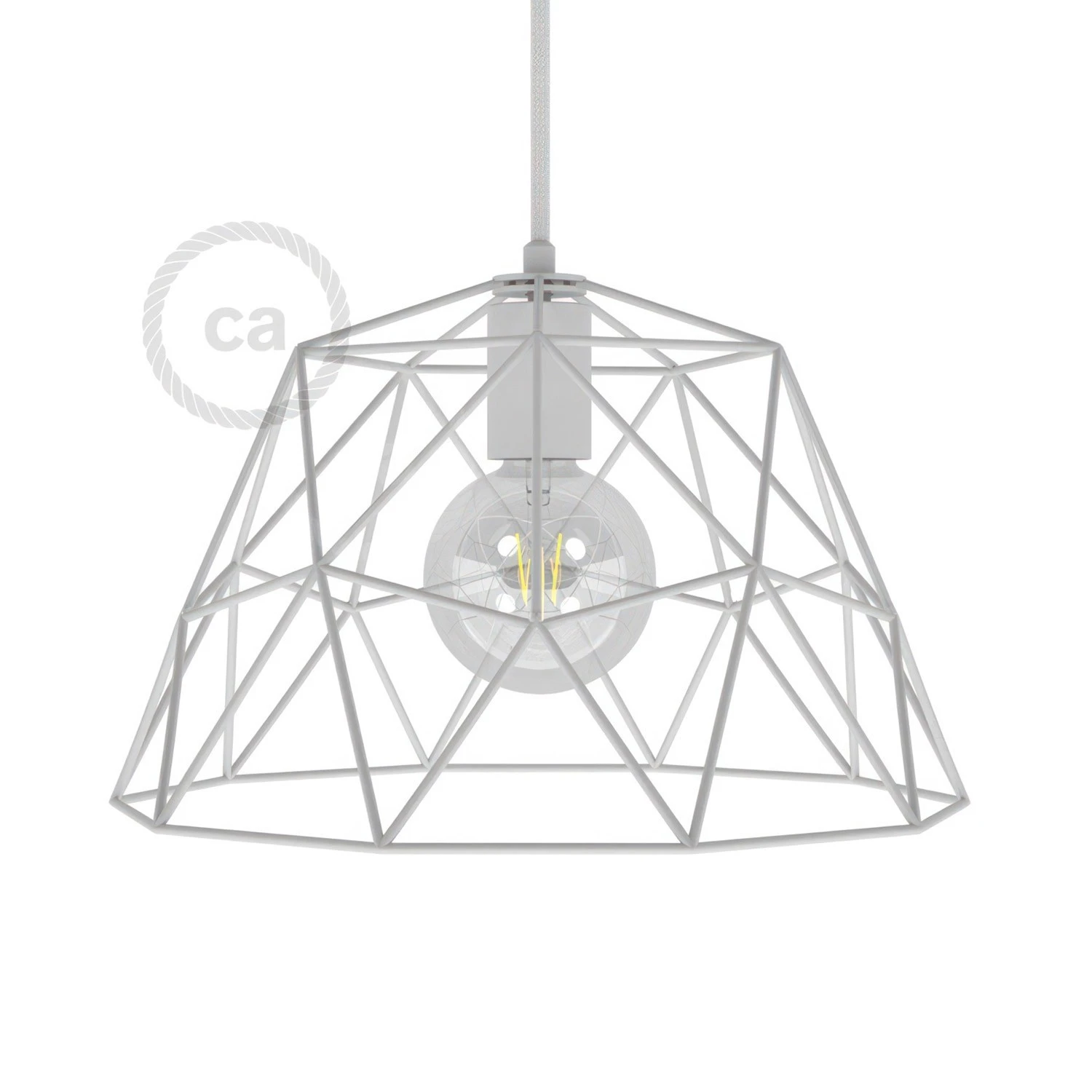 Dome XL naked cage metal Lampshade with E27 lamp holder