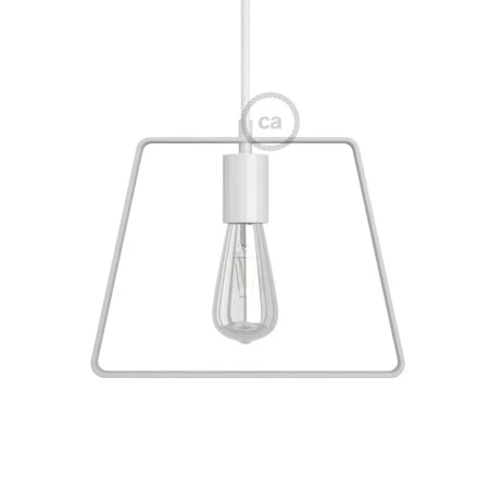 Metal Duedì Base lampshade with metal lamp holder cover and E27 lamp holder - White