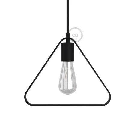 Metal Duedì Apex lampshade with metal lamp holder cover and E27 lamp holder - Black