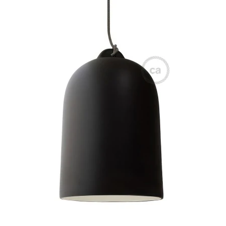 Bell XL ceramic lampshade for suspension - Made in Italy - Blackboard - White