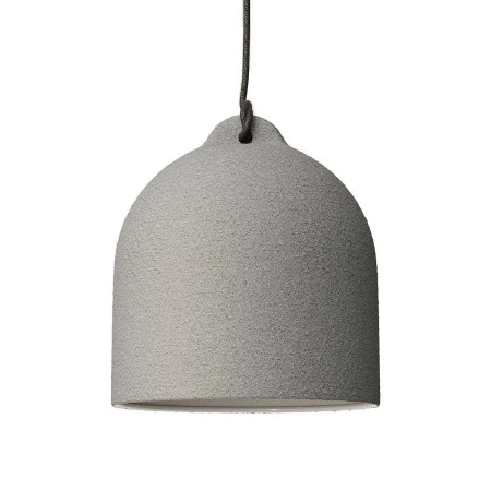Bell M ceramic lampshade for suspension - Made in Italy - Cement effect - White