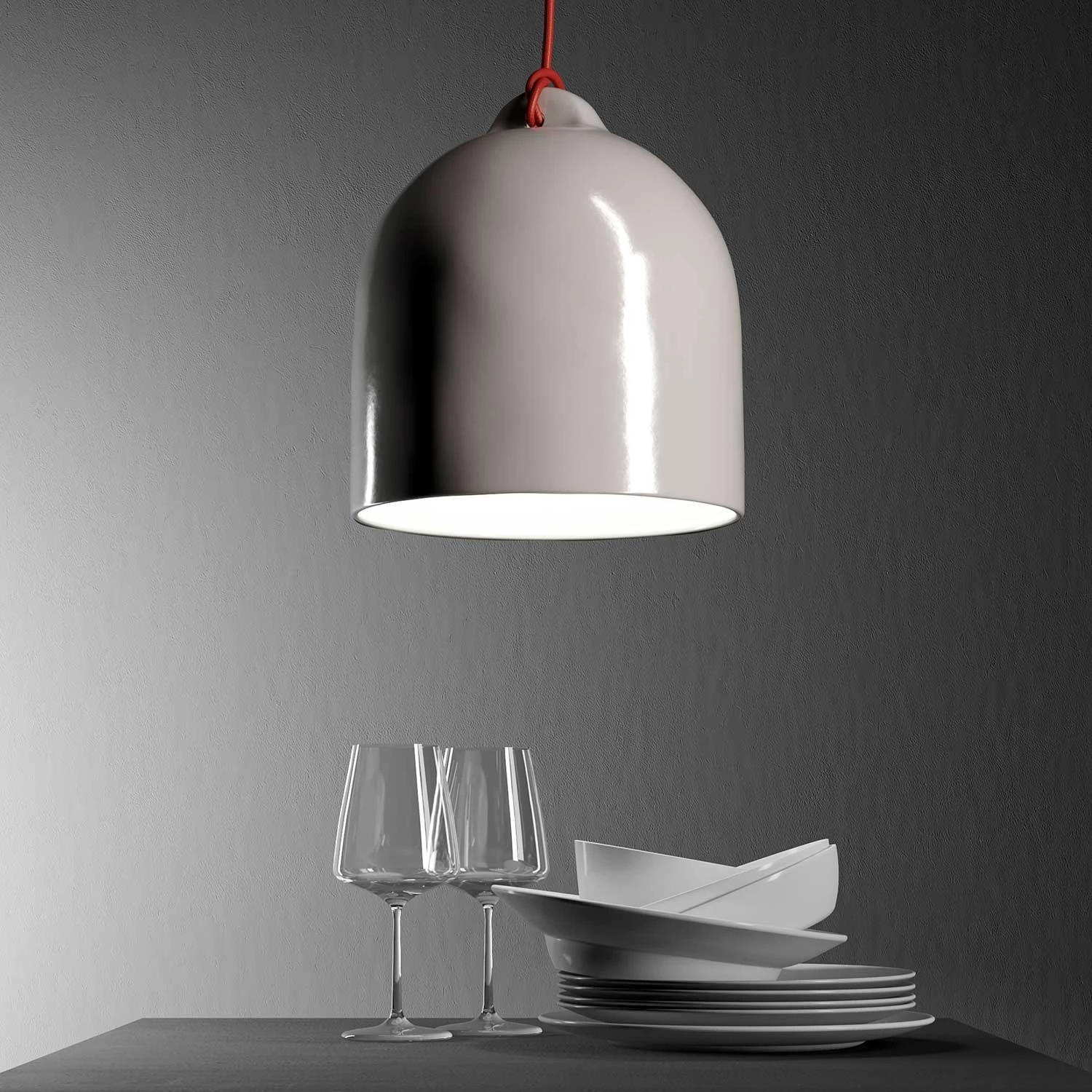 Bell M ceramic lampshade for suspension - Made in Italy