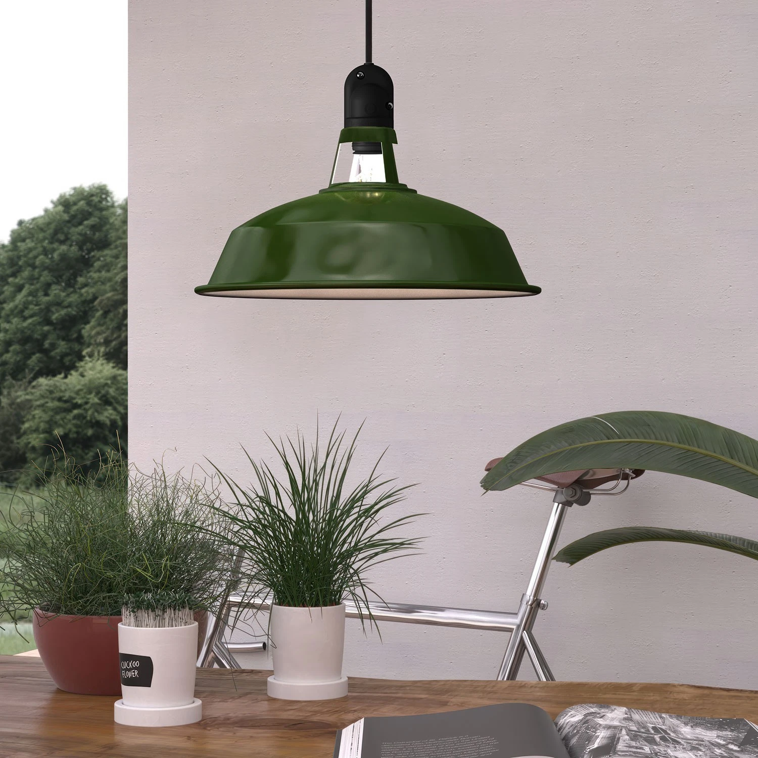 Harbour lampshade in enamelled metal with E27 fitting, 38 cm diameter