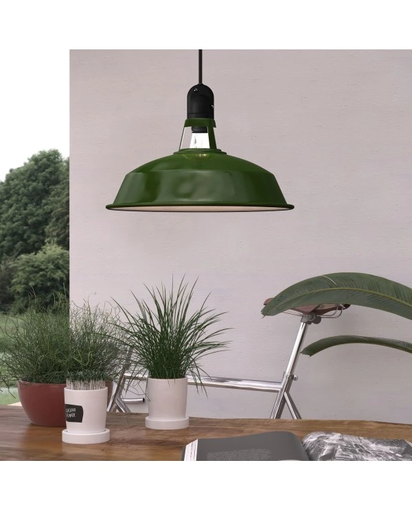 Harbour lampshade in enamelled metal with E27 fitting, 38 cm diameter