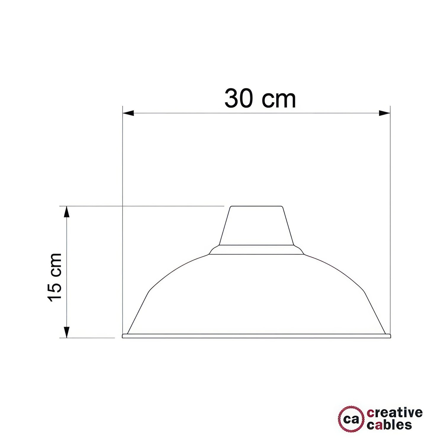 Bistrot lampshade in polished metal for E27 fitting, 30 cm diameter