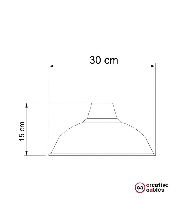 Bistrot lampshade in polished metal for E27 fitting, 30 cm diameter