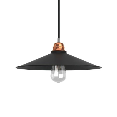 Swing enamelled metal lampshade for E27 fitting - Black