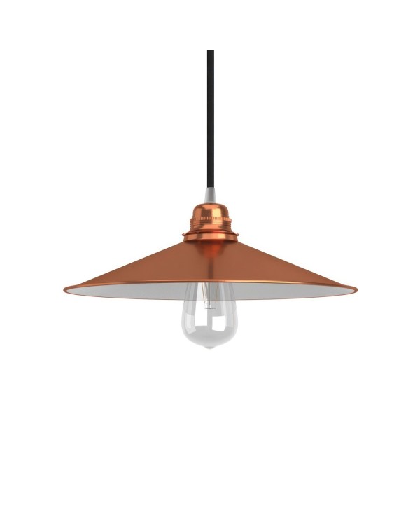 Swing enamelled metal lampshade for E27 fitting