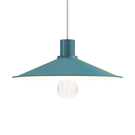 Swing enamelled metal lampshade for E27 fitting - Petrol