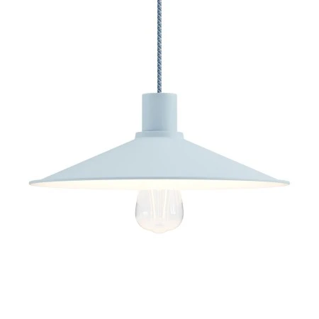 Swing enamelled metal lampshade for E27 fitting - Soft blue