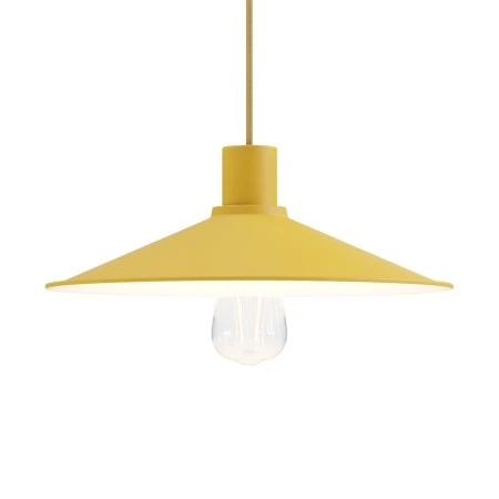 Swing enamelled metal lampshade for E27 fitting - Yellow mustard