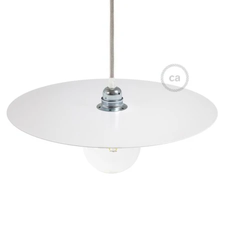 Ellepì dish oversize painted iron plate for suspension, 40cm diameter - Made in Italy - White