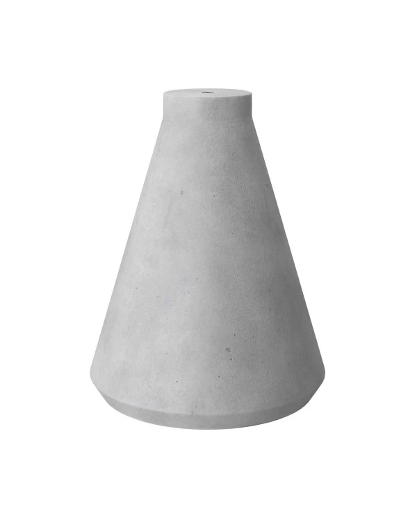 Funnel cement lampshade for suspension, with cable clamp and E27 lamp holder