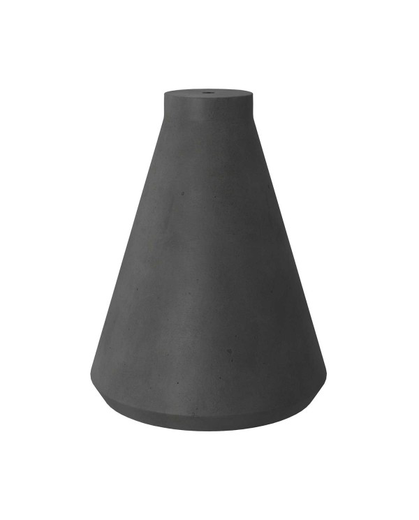 Funnel cement lampshade for suspension, with cable clamp and E27 lamp holder