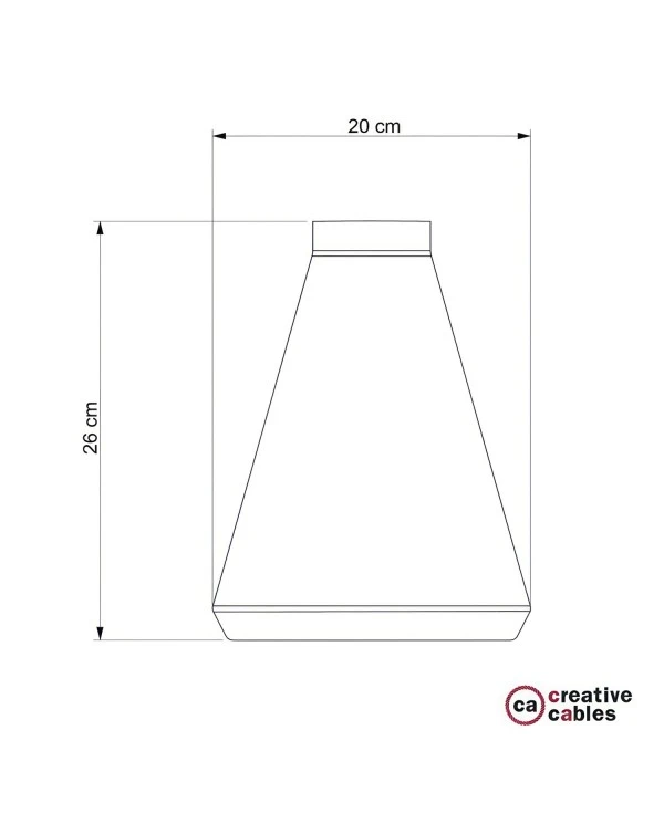 Funnel cement lampshade for suspension, with cable clamp and E27 lamp holder