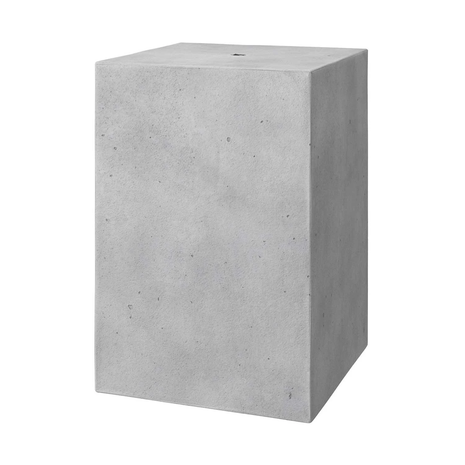 Cube cement lampshade for suspension, with cable clamp and E27 lamp holder