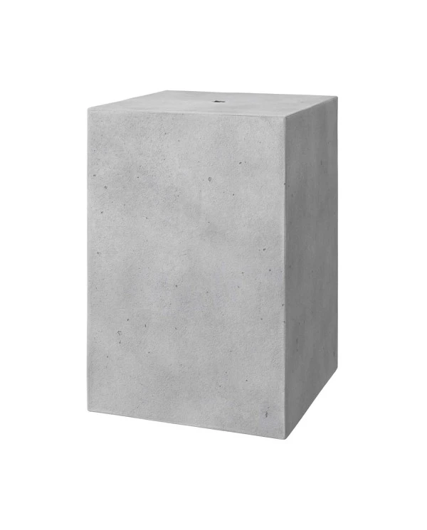 Cube cement lampshade for suspension, with cable clamp and E27 lamp holder