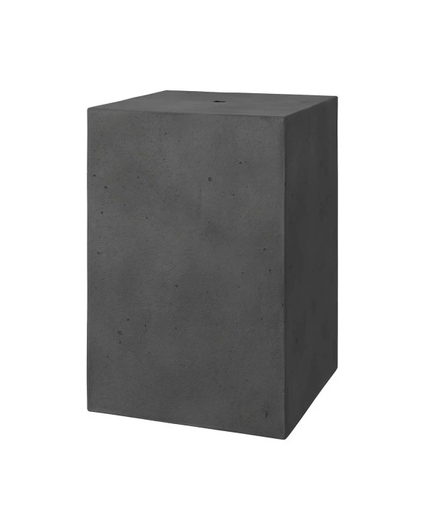 Cube cement lampshade for suspension, with cable clamp and E27 lamp holder