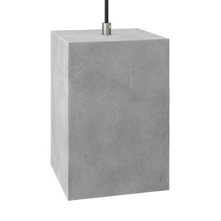 Cube cement lampshade for suspension, with cable clamp and E27 lamp holder