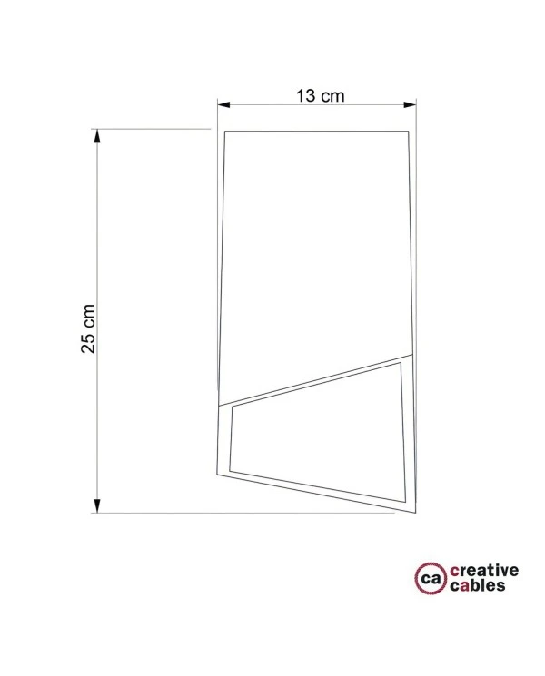 Prisma cement lampshade for suspension, with cable clamp and E27 lamp holder