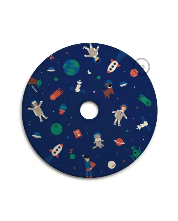 UFO Wooden lampshade Special Edition Italian Illustrators, double face - 33 cm diameter