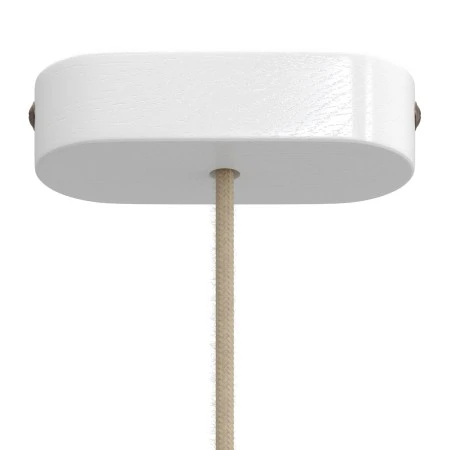 Oval wooden ceiling rose kit - White
