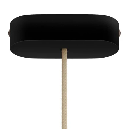 Oval wooden ceiling rose kit - Black