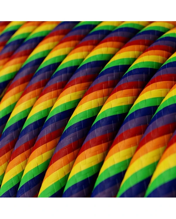 Round Electric Vertigo HD Cable covered by Rainbow fabric ERM68