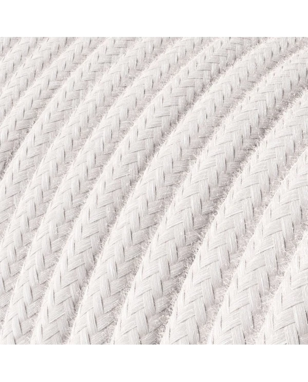 Round Electric Cable covered by Cotton solid color fabric RC16 Pale Pink