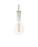 Pendant lamp with 2XL 24mm nautical cord painted wood details - Made in Italy