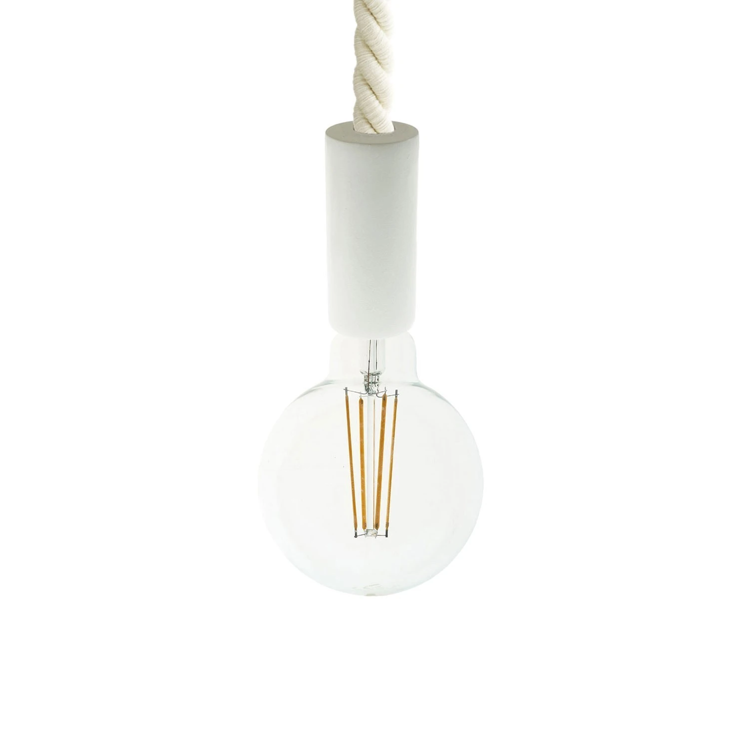 Pendant lamp with 2XL 24mm nautical cord painted wood details - Made in Italy