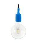 Pendant lamp with textile cable and silicone details - Made in Italy - Bulb included