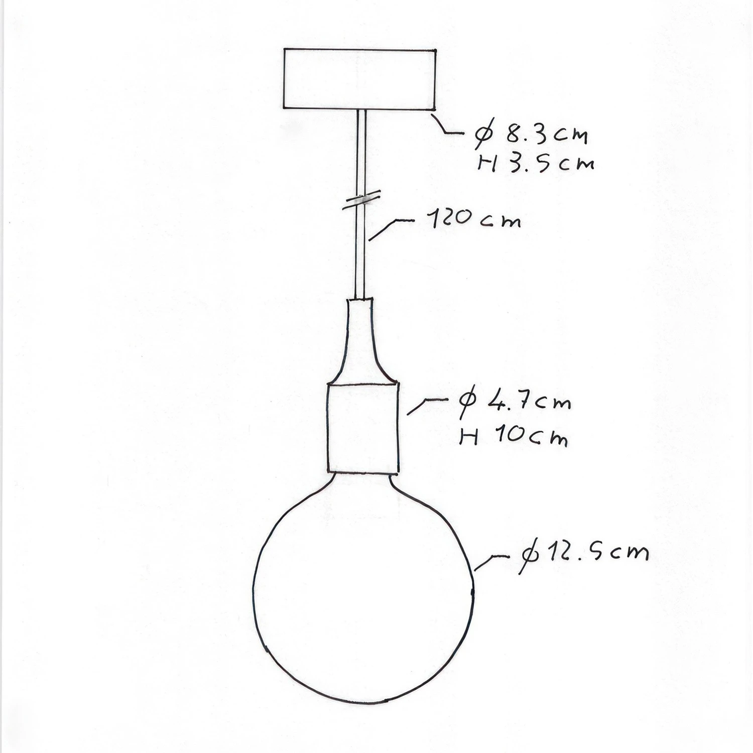 Pendant lamp with textile cable and silicone details - Made in Italy - Bulb included