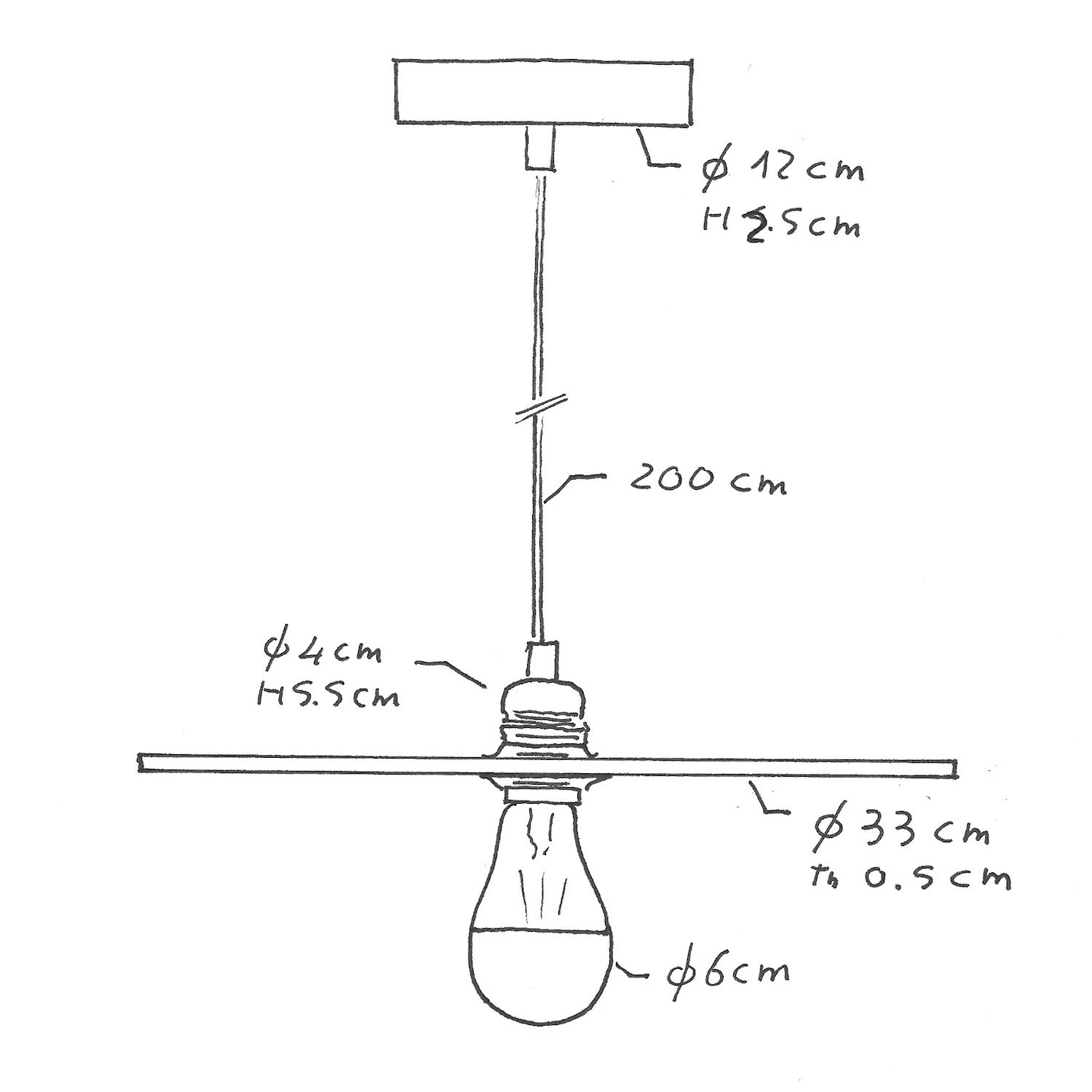 Pendant lamp with textile cable, UFO double-sided wooden lampshade and metal details - Made in Italy