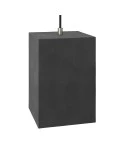 Pendant lamp with textile cable, Cube cement lampshade and metal finishes - Made in Italy