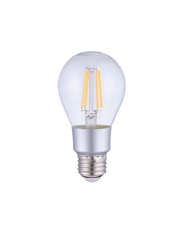 LED SMART WI-FI Light Bulb Drop A60 Transparent with Straight Filament 6W 700Lm E27 2700K Dimmable