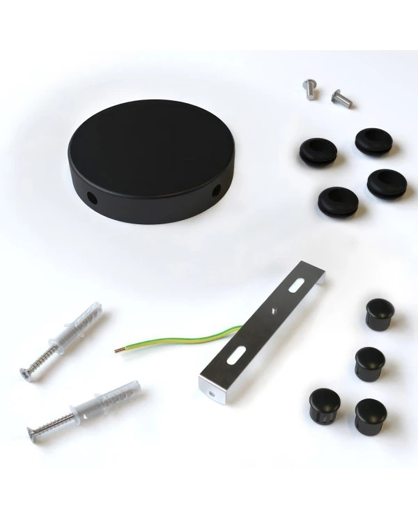 Mini cylindrical metal 4-side hole ceiling rose kit (junction box)